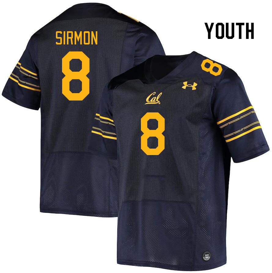 Youth #8 Jackson Sirmon California Golden Bears College Football Jerseys Stitched Sale-Navy